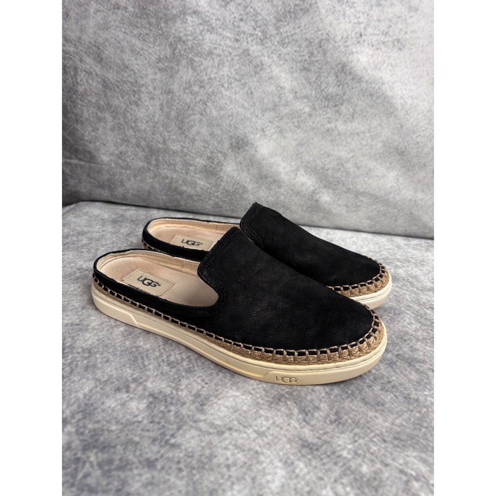 UGG Women's Caleel Espadrille Mules Shoes in Black Size 8.5 - Picture 2 of 8
